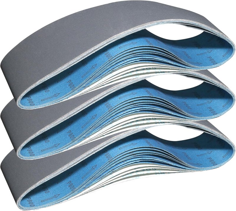 SHUTTLE GENIUS 4 x 36 Inch Sanding Belts, Silicon Carbide Knife Sharpening Sanding Belt, 4 Pcs Each of 600, 800, 1000 Grits Sanding Belt for Belt Sander, 12 Pack - Image 1
